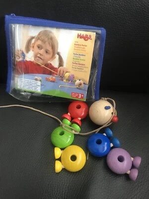 Haba 1973 Bambini Perlen Würfelraupe Fädelraupe Spiel ab 3+ Farben erkennen RAR - Bild 1 von 4