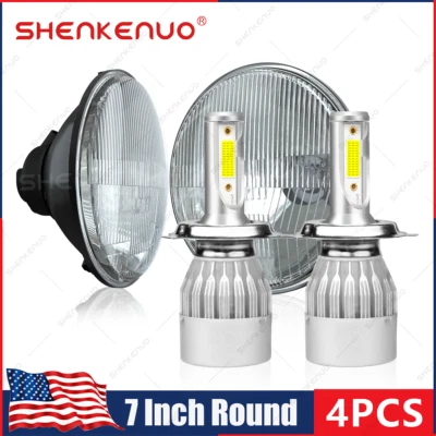 Faro LED redondo de 7 pulgadas haz alto-bajo para camioneta Chevrolet C10 c20 C30 Foto 1 de 4