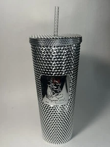 2022 Disney Parks 100th Anniversary Mickey Silver Studded Starbucks Tumbler - Picture 1 of 2