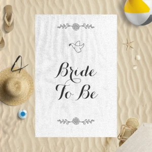 58x39" Bride To Be Hand drawn design Microfibre Beach Towel Summer Holiday Gift - Picture 1 of 1