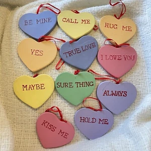 MWW Markt Inspo Keramik Süßigkeiten Herz hängende Ornamente 11er Set Valentinstag rosa - Bild 1 von 12