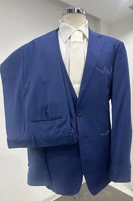 Traje Hombre Made IN Italy Azul Lana TASMANIA120 46 48 50 52 54 56 58 60 Aut - Imagen 1 de 4
