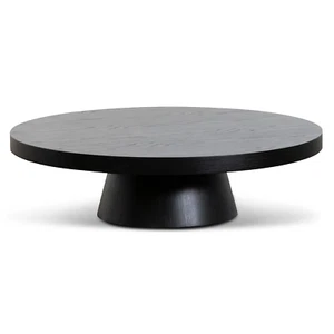 Erna 1.1m Round Coffee Table - Black Oak - Picture 1 of 5