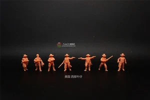 1/72 US Western Cowboys 7-Person Mini Soldier Model Static Ornaments  - Picture 1 of 1