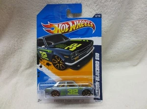 DATSUN BLUEBIRD 510 SILVER HOT WHEELS LONG CARD 2012 release  - Picture 1 of 3