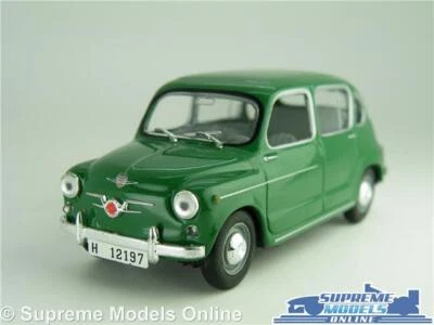 SEAT FIAT 800 CAR DARK GREEN 1:43RD SIZE 4 DOOR ISSUE SOLIDO 500 K968Q   - Image 1 of 4