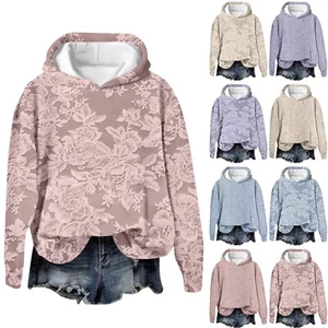 Women's Long Sleeve Hoodies Sweatshirts Clothes Teen Girl Casual Sweater - Picture 1 of 36