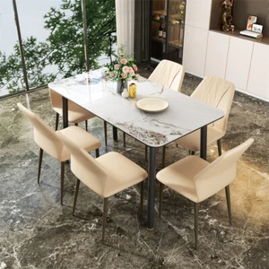 2-6pcs Mid Century Modern Dining Chairs Upholstered Microfiber PU leather Chair - Picture 1 of 24