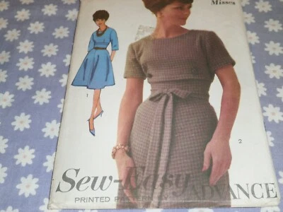 VTG ADVANCE 3070 MISSES DRESS WITH FULL OR SLIM SKIRT PATTERN-UNCUT-SIZE 12 - Image 1 of 3