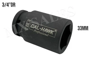 3/4" Drive 33MM Deep Impact Socket 6 Point Socket CR-MO - Picture 1 of 1