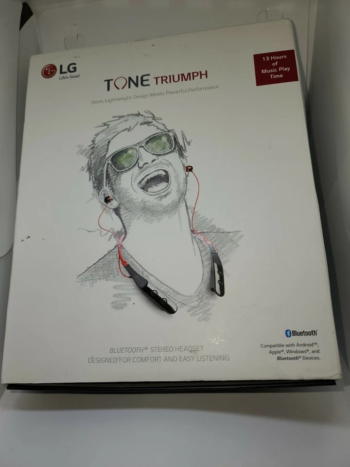 LG TONE TRIUMPH Bluetooth Wireless Stereo Headset Black HBS-510 BLACK not sealed - Image 1 of 1