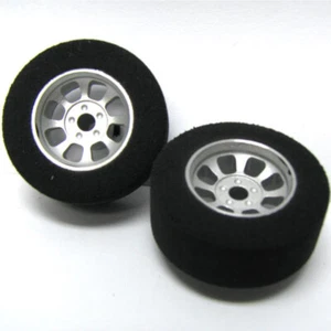 H&R Racing HR1104 Nascar Front Silver Narrow Wheel w/Foam Tire (2) 1:24 Slotcar - Bild 1 von 1