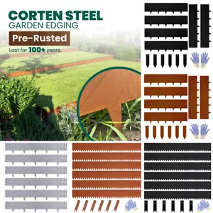 6-Packs Garden Edgings for Landscape Metal Steel Edging Lawn Borders for Outdoor - Picture 1 of 69