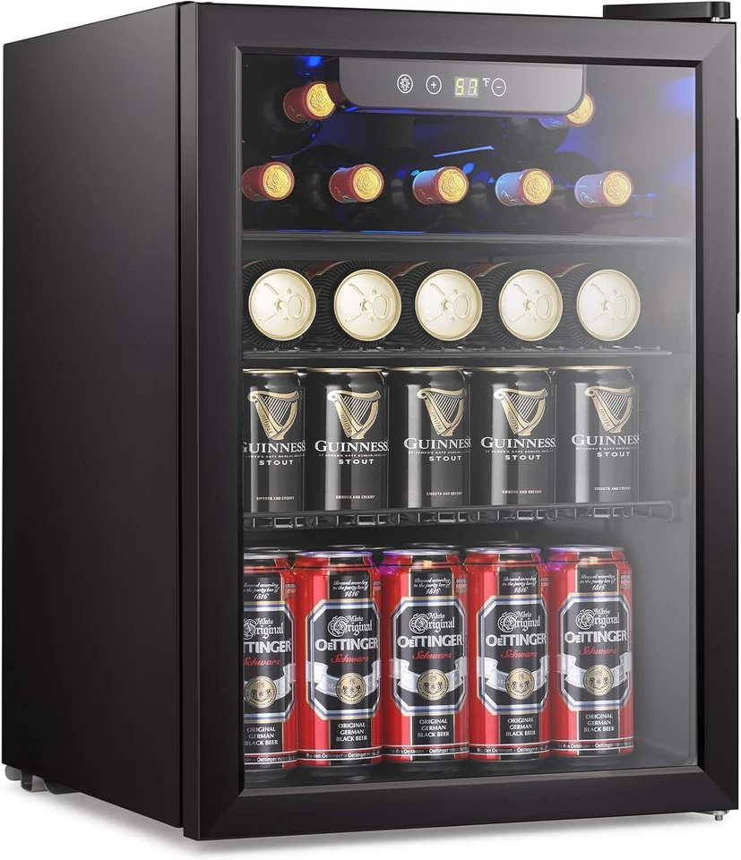 1.3/1.7/2.6/3.2 Cu.Ft Beverage Refrigerator Cooler Mini Fridge with Glass Door - Image 1 of 4
