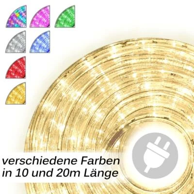 10m 20m LED Lichterschlauch Lichtschlauch Lichterkette grün rot gelb weiß blau - Bild 1 von 4