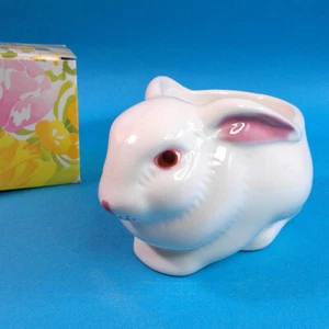 Vtg 70s Avon BUNNY CERAMIC PLANTER Candle Holder Hand Crafted in Brazil Easter! - Picture 1 of 11