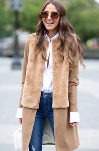 Treasure and Bond x Something Navy coveted camel & faux fur coat Small Nordstrom - Picture 1 of 12