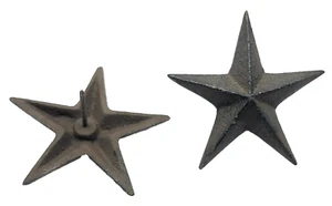 2 Cast Iron Nail Stars Craft Western Decor Texas Lone Star Rustic Decor 3 3/8"W - Picture 1 of 3