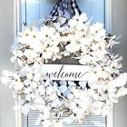 Blossom Wreath 11.8 Inch for Front Door Spring Artificial Flower Wreath Summer