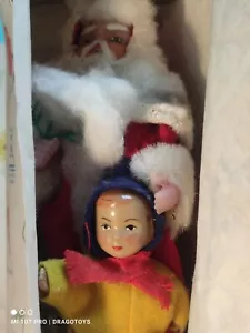 VINTAGE SANTA DOLL AND KID 25cm DED MOROZ ORIG. BOX TPK MARITSA CCCP SOVIET ERA - Picture 1 of 24