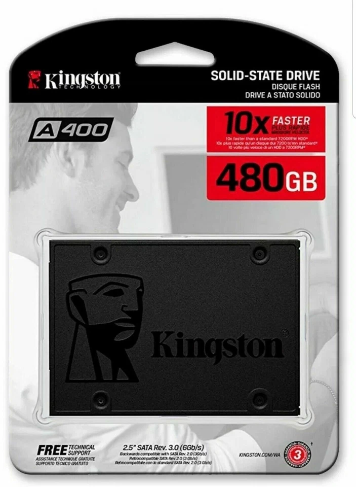 Disco duro SSD HD HDD solido 480GB Kingston A400 480 GB SATA III 2.5   - Imagen 1 de 1