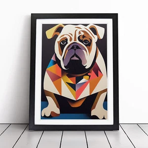 British Bulldog Abstract Vol.4 Framed Canvas Wall Art Print Poster Picture - Picture 1 of 8