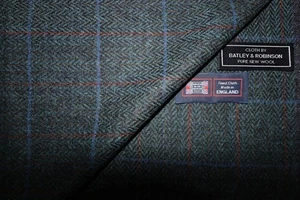 100%PURE NEW WOOL COUNTRY SPORTING CLASSIC TWEED AS FANCY PLAID *See Below* - Picture 1 of 12