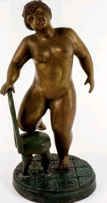 fernando botero bronze nude signed lady & chair - Image 1 of 3