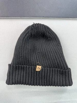 George Beanie Hat Cap Mens One Size Black Solid Cuffed Winter Knit Adult Lined - Image 1 of 4