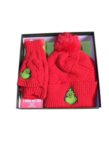 Set guanti cappello berretto Dr. Seuss The Grinch confezione regalo nuovi - Foto 1 di 7