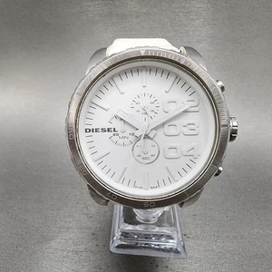 Diesel Chronograph Watch Men 52mm White Dial Steel Round DZ-4240 New Battery - Picture 1 of 12