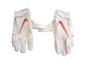 Nike Vapor Youth Large Football Gloves SFIA NEW White Orange Logo hook & loop - Picture 1 of 10