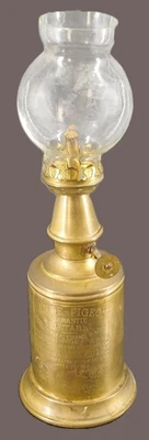 Ancienne lampe pigeon laiton Garantie Véritable verre - Hauteur : 25cm - Photo 1/4