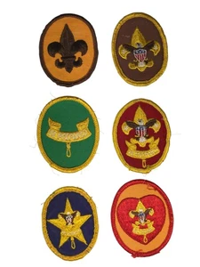 1970s-80s Boy Scouts Complete Rank Set Tenderfoot - Life Patch WORN (WSJ901) - Picture 1 of 2