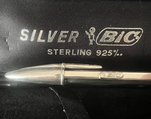 Bolígrafo BIC ARGENTO 925 MASIVO Edición Limitada Con Estuche NOS - Imagen 1 de 9
