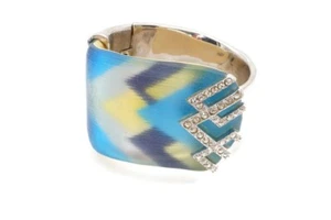 Alexis Bittar Bracelet Silver Tone Crystal Lucite 6.5" - Picture 1 of 8