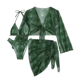 Women Halter Bikini Set Sexy Backless Bathing Suit with Crop Top and Beach-Skirt - Bild 1 von 14