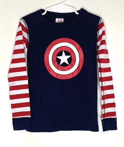 Hanna Andersson Marvel 110 Pajamas Long Johns US 5 long sleeve top Blue Star - Picture 1 of 4