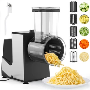 Rallador de queso eléctrico de acero inoxidable picador de verduras y frutas cortador triturador - Imagen 1 de 13