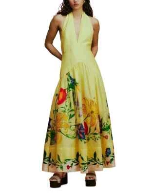 Maxi Vestido Halter Dalia Estampado Floral Multi Amarillo G1N con Etiquetas Alemais L94106 Foto 1 de 4
