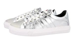 LUXUS MONCLER SNEAKER SCHUHE ARIEL SILVER LEDER NEU 37 37,5 - Bild 1 von 11