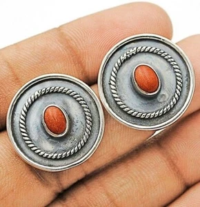 Natürliche orange Sonne Sitara 925 Sterling Silber Ohrringe, - Bild 1 von 2