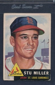 1953 Topps #183 Stu Miller Cardinals Poor (perdita cartacea) 53T183-81915-1 - Foto 1 di 1