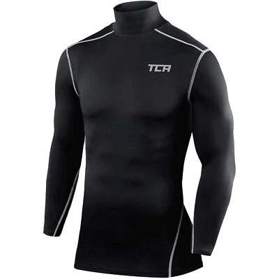 TCA Pro Performance Mock Junior Compression Top Black Long Sleeve Kids Running - Image 1 of 2