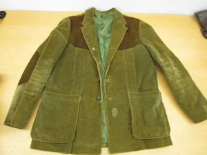 Vintage 1960's Eddie Bauer Olive Corduroy & suede Mens outdoors blazer jacket si - Picture 1 of 10