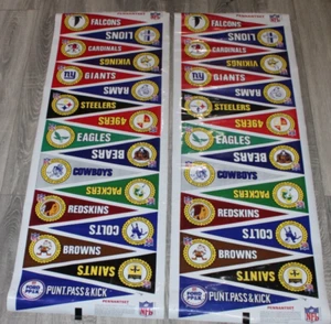 LOT OF 2 1967 NFL Punt, Pass & Kick 16 Team Pennant Uncut Vinyl Sheet - Picture 1 of 7