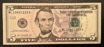 December 29th 1966 Birthday Anniversary Bill $5 US Dollars Note L@@K 12-29-1966 - Image 1 of 2