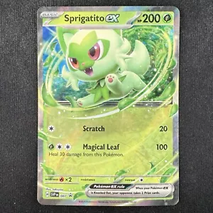 Pokemon TCG Sprigatito ex 087 Scarlet & Violet Promo Card Stella Nera - Foto 1 di 2