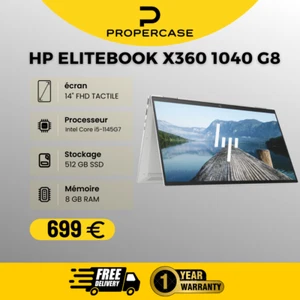 HP EliteBook x360 1040 G8 14" | i5-11th | 512 GB SSD | 8 GB RAM - Photo 1/4