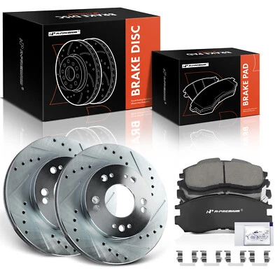 Front Drilled Rotors & Ceramic Brake Pads for Dodge Stratus Chrysler Mitsubishi - Image 1 of 4